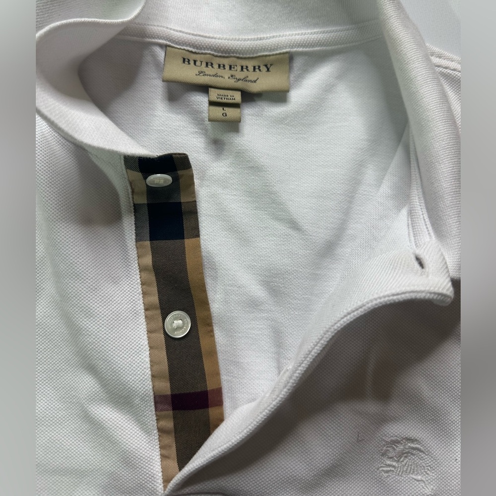 Burberry white polo